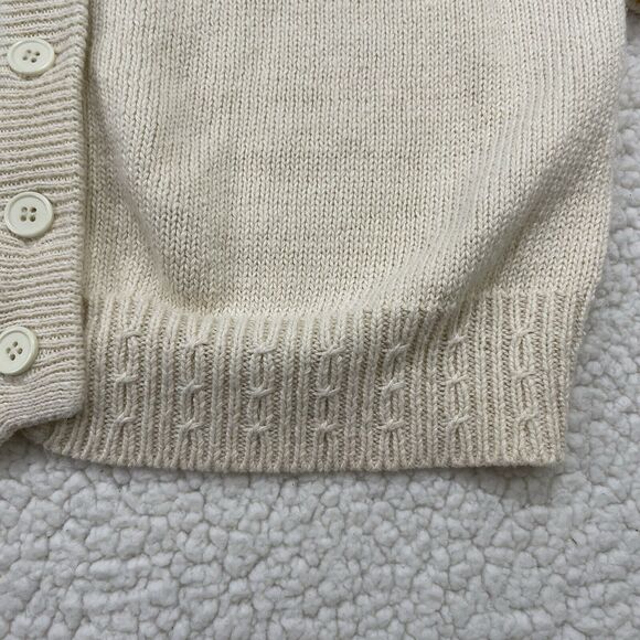 Vintage Gitano Womens M Knit Cardigan Sweater Cream Button Front Grandma - Picture 2 of 10